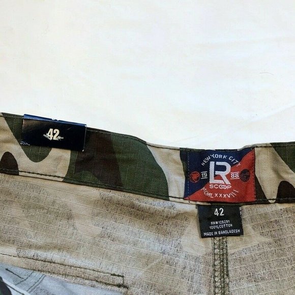 LR Scoop Camo Cargo Shorts Mens 42 Belted Ripstop Camouflage Outdoor Hiking NWT - Picture 6 of 12